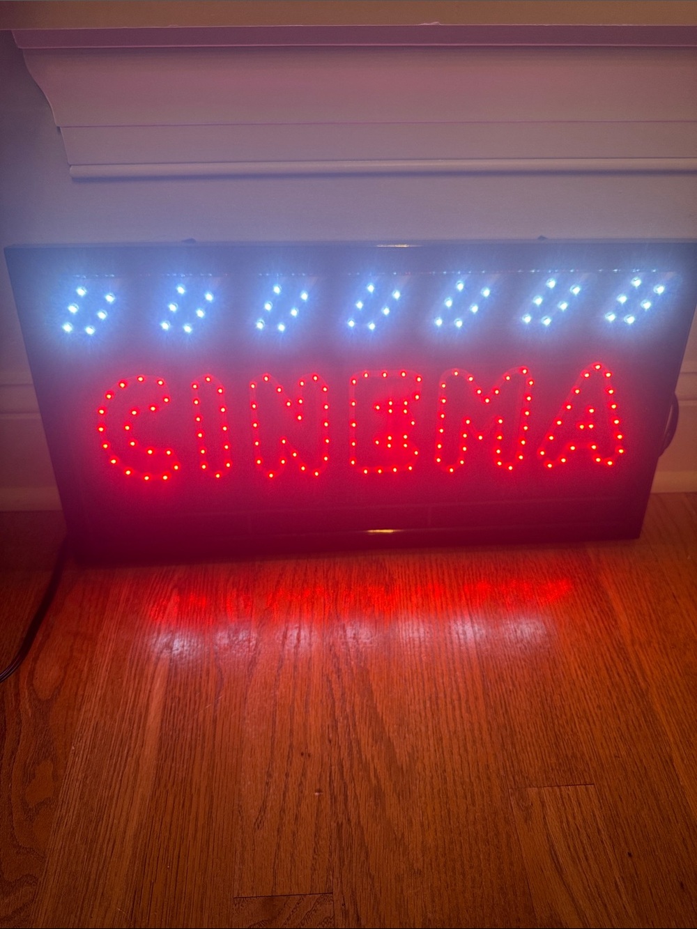 LED Cinema Marquee Sign - Red & White Lights